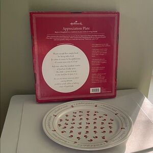 Hallmark Appreciation Plate with Red and White Design.